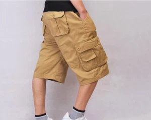 Mens Plus Size Loose Shorts Overall Cargo Short Baggy Pants Summer Sport Pants - Picture 1 of 21