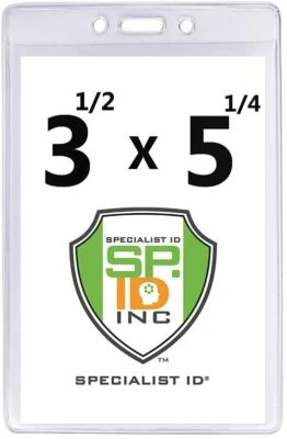 3 1/2 X 5 1/4" Vertical Large Badge Holder - Clear Sleeve for Events and Passes - Image 1 of 4