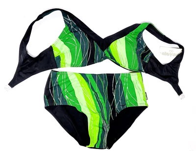 eleMar Frauen Bikini Damen Bademode grüntöne-schwarz-silber Cup B Gr. 42 - Bild 1 von 2