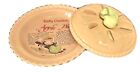 Betty Crocker~ Ceramic~ Apple Pie Plate & Cover Vtg.  W/ Apple Pie Recipe Inside