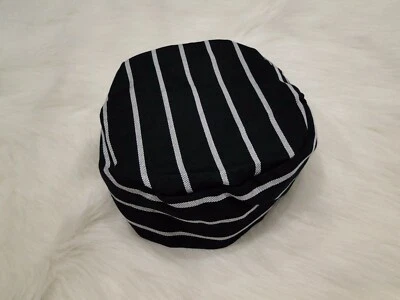 Yarn-Dyed Navy/White Striped Chef Box Hat Size Small / Regular / Large - Image 1 of 4