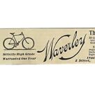 Indiana Bicycle Co Waverley 1894 Advertisement Victorian Bike Sensation 3 ADBN1x