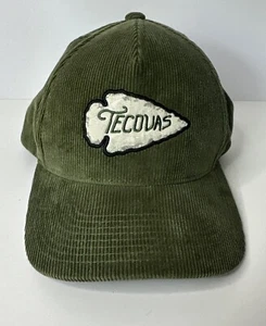New TECOVAS Arrowhead Logo Olive Green Corduroy Snapback Trucker Hat Cap - NWOT - Picture 1 of 10