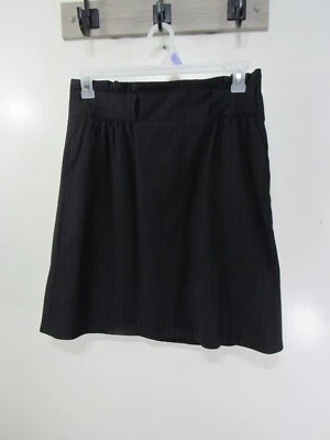 Womens Worthington Skirt Size 8 Black Pin Striped Side Zipper Gathers Pockets - Изображение 1 из 4