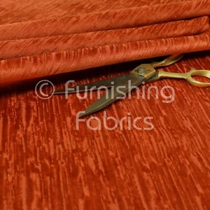 Quality Soft Textured Orange Velvet Velour Upholstery Curtains Furnishing Fabric - Picture 1 of 4