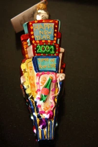 CHRISTOPHER RADKO * COUNT DOWN 2001 * NEW YORK TIMES SQUARE ORNAMENT ~ LARGE ~ - Imagen 1 de 1
