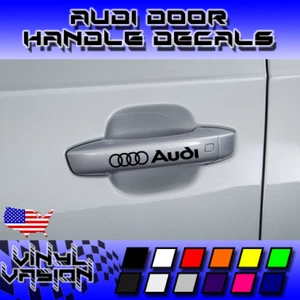 4x Rings Door Handle Decal Sticker for Audi A4 S4 A3 S3 Q5 Q3 RS - Picture 1 of 3