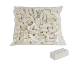 500 Klemmbausteine Bausteine 2x4 Noppen Basic Baustein Bricks 8er Steine Weiß - Bild 1 von 1