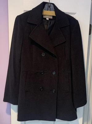 Abrigo Croft & Barrow Mujer Doble Pecho Mezcla Cachemira Guisante Talla M Foto 1 de 4