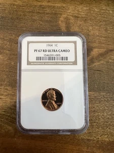 1964 NGC PF 67 RD UCam Memorial Cent, Gem Proof 67 Red Ultra Cameo Coin Stunner - Bild 1 von 7
