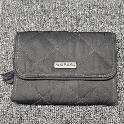Cartera Compacta Vera Bradley RFID Riley Tranquila Negra Acolchada Sarga Nueva Sin Etiquetas Foto 1 de 4