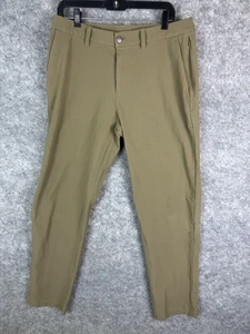 Lululemon Pants Mens 33 ABC Classic-Fit Stretch Cotton Twill Trouser Khaki - Picture 1 of 8