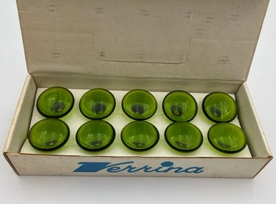 Set 10 Vintage Mid Century Swedish Verrina Knobs Green NOS Box Beautiful Rare - Image 1 of 4