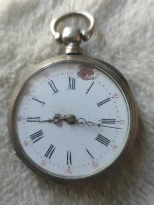 Ancienne Montre Gousset Brevet Système E.L. Coq Argent Massif  Château Gontier. - Photo 1/4