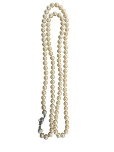 Vintage 14 Inch Faux Pearl Necklace With Gold Toned Clasp 1980s - Picture 1 of 4