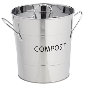 Compost Bin: Kitchen Compost Bin, Stainless Steel - Picture 1 of 2
