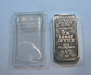 Barra de plata .999 vintage 1981 U.S. Assay Office SF, CA Strategic Stockpile 5 oz - Imagen 1 de 5