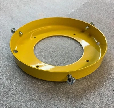 New Made in USA 6 Inch Steel Powder Coated YELLOW Gas Pump Globe Ring Holder - Image 1 of 4