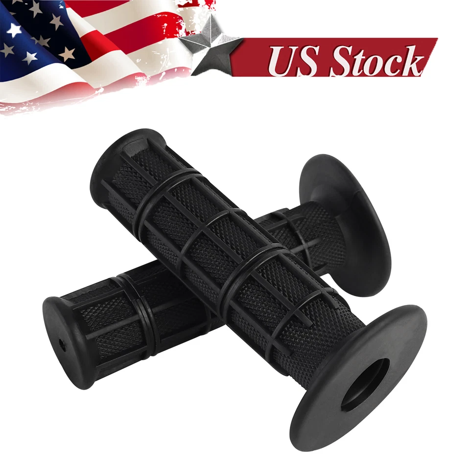 7/8" 22mm Handlebar Hand Grips Rubber For Honda Yamaha Suzuki Kawasaki Bikes ATV - Image 1 of 4