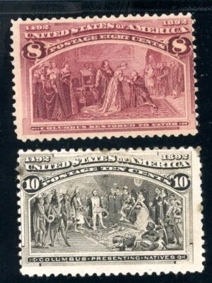 USAstamps Unused FVF US 1893 Columbian Expo Scott 236 MXLH, 237 OG MHR - Image 1 of 2