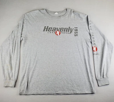 Camisa Heavenly Lake Tahoe Para Hombre XL Gris Jaspeado Manga Larga 1955 Logo LEER Foto 1 de 4