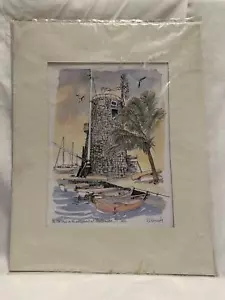 Vintage Robert E Kennedy OLD MILL CHRISTIANSTED St Croix Print Signed Sealed - Picture 1 of 4
