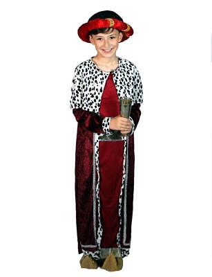 Costume Re Magio Rosso Bambino Gaspare Con Copricapo E Copriscarpe • 24.99€
