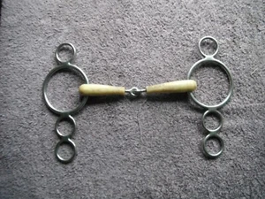 synthetic nathe dutch gag 5 3/4 " 3 ring snaffle bit vguc - Picture 1 of 3