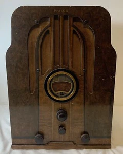 vintage antique PHILCO 37-610 RADIO ~ Tombstone ~turns on and hums ~ 18.5x13x9.5 - Picture 1 of 18