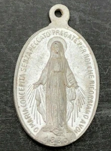 Vintage Religious Medal VTG Our Lady Grace Miraculous Virgin Mary Aluminum  - Picture 1 of 3