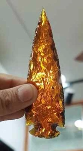 Punta de flecha de vidrio de obsidia naranja, punta de lanza de piedras preciosas, punta de flecha de cristal. - Imagen 1 de 6