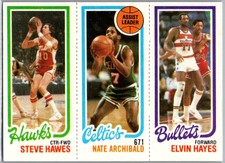 1980  Topps #24 / 32 / 248 Steve Hawes / Nate Archibald / Elvin Hayes