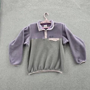 Patagonia Girl Sweatshirt XL (14) Purple Colorblock Fleece Synchilla Snap T - Picture 1 of 9