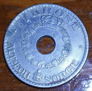 1925 Norway 1 Krone Vintage Coin - Picture 1 of 4