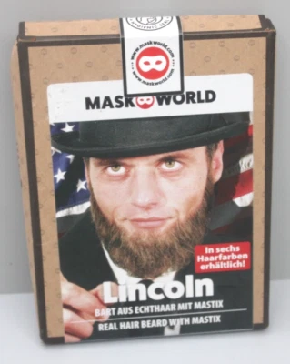 Lincoln Professioneller Vollbart aus Echthaar in Theaterqualität Bart, Braun NEU - Bild 1 von 4