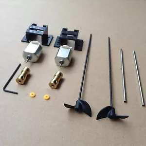 Doppelte 130 Motoren RC Boot Schiff Antrieb Kit Motor Sitz 12CM Welle Propeller - Bild 1 von 7