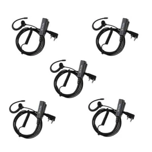 5*Retevis EEK023 1 Wire G Shape In-Ear Earbud Earpiece with PTT Mic 2PIN - Zdjęcie 1 z 13