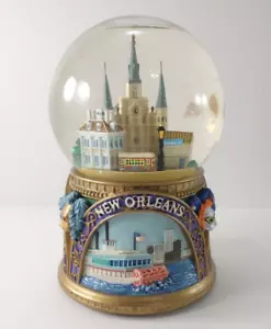 San Francisco Music Box NEW ORLEANS Musical Snow Globe SAINTS GO MARCHING IN - Picture 1 of 15