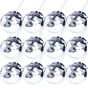 12 Pcs Disco Ball Cups Tumbler Disco Flash Ball Cocktail Cup Silver Spherical Cu - Picture 1 of 6