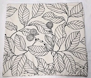 2 Ikea Stockholm Blad Velvet Ivory Black Leaves Pillow Covers Throw Accent 22x22 - Picture 1 of 6