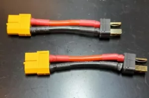 2 X - XT60 to Male Deans Adapter Lead (Plug) To convert Deans Battery to become - Picture 1 of 3