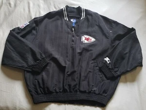 Vintage Kansas City Chiefs Starter Windbreaker XL schwarz 1/4 Zip Made in USA - Bild 1 von 11