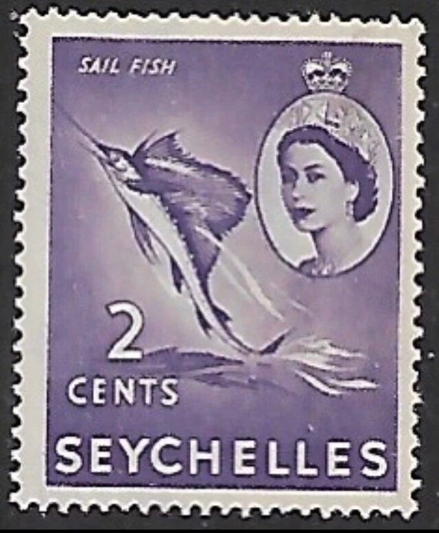 1954 - Seychelles QEII 2c Sail Fish MH SG174 Foto 1 de 1