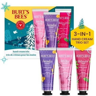 Burt's Bees Christmas Gift Set 3 Body Skincare Shea Butter Hand Creams - Image 1 of 4