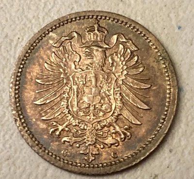1876-C GERMANY 20 PFENNIG TONED BUT WELL STRUCK - Image 1 of 2