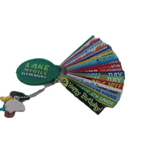 20 Elementary School Motivational Key Tag Embroidered Keychain .5"x3" Patch EUC - Picture 1 of 23