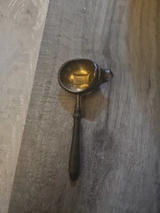 Antique Ornate Sterling Silver Tea Strainer Spoon with Ebony Handle - Picture 1 of 7