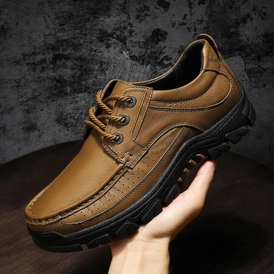 Outdoor Walking Comfortbale Casual Shoes for Men Genuine Leather Shoes - Image 1 of 4