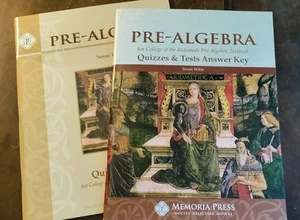 Pre-Algebra Quizzes & Tests PLUS Answer Key by Memoria Press ~ Grades 7-8 ~ - Picture 1 of 1