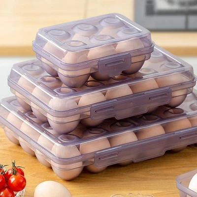 Portable Eggs Storage Tray Clear Container For Home Travel Convenience - Image 1 of 4